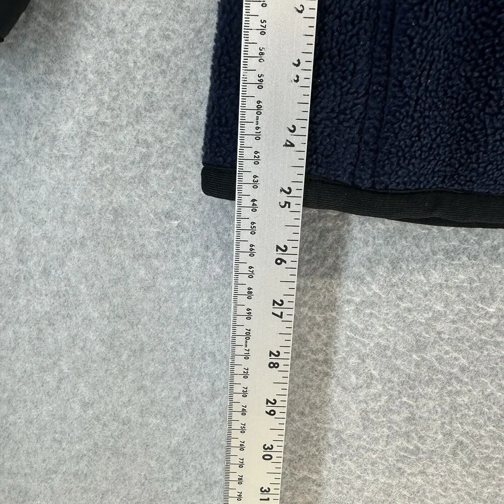 Young USA Mens Fleece Jacket Lightweight Black Blue Full Zip Zippered Pockets M - Picture 5 of 12